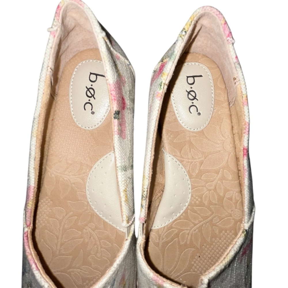 ☀️ b.o.c. Cream and Pink Espadrille Flats with Floral Accents - Picture 9 of 15
